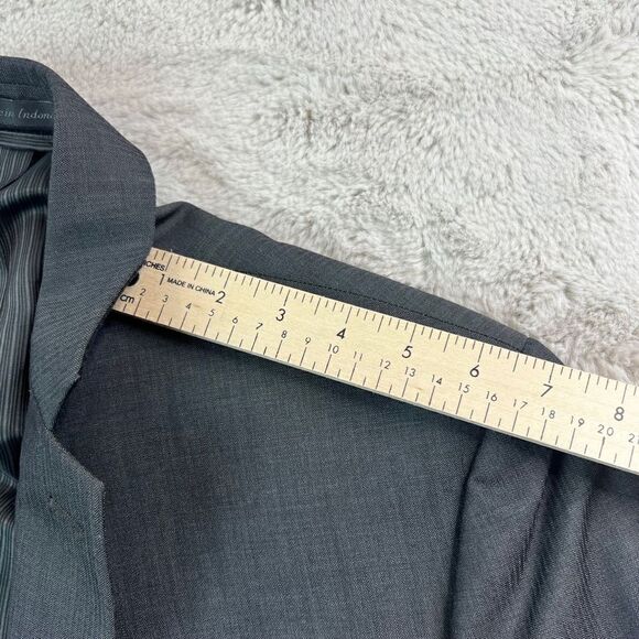 Calvin Klein Blazer Jacket Mens Size 44 Regular 100% Wool Sport Coat Grey - Picture 10 of 10